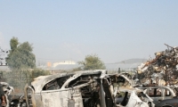 اندلاع حريق هائل في محل لبيع قطع السيارات المستعمله والخرده في طمرة