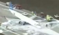 فيديو: لحظات مرعبة لهبوط طائرة بدون عجلاتها